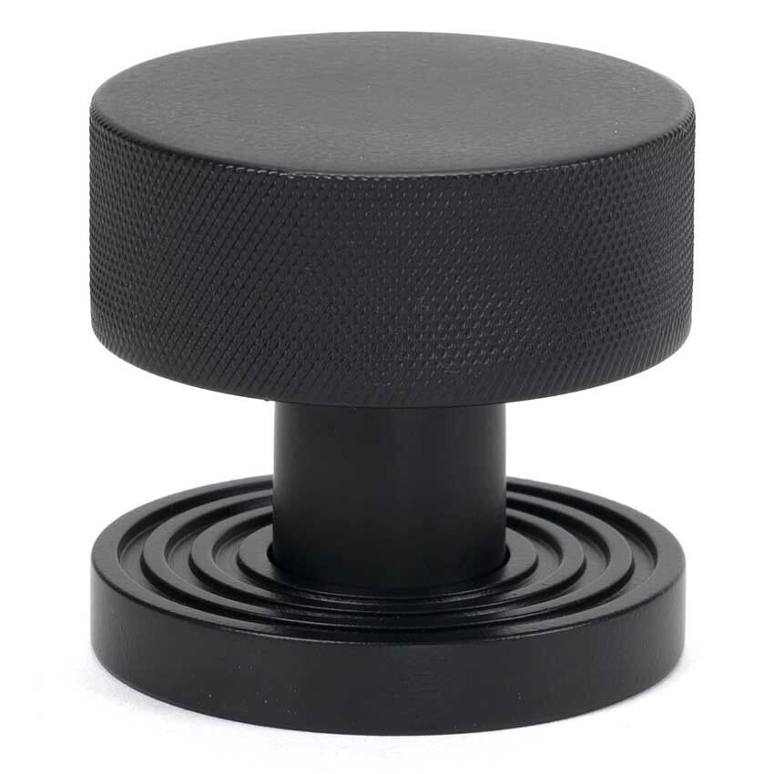 Picture of Matt Black Brompton Mortice/Rim Knob Set (Beehive) - 46800