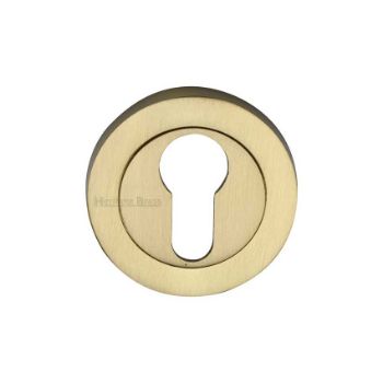 Euro Profile Cylinder Escutcheon in Satin Brass Finish - RS2004-SB Picture of Euro Profile Cylinder Escutcheon in Satin Brass Finish - RS2004-SB