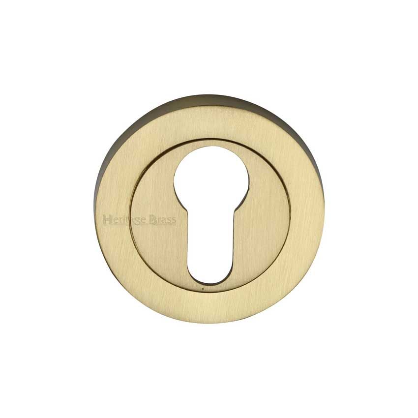 Picture of Euro Profile Cylinder Escutcheon in Satin Brass Finish - RS2004-SB
