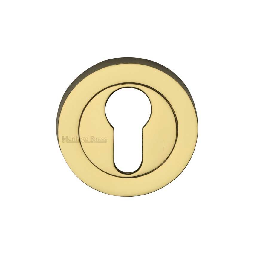 Picture of Euro Profile Cylinder Escutcheon in Polished Brass Finish - RS2004-PB