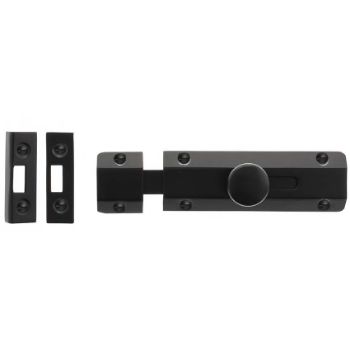 Door Bolt Flat 4" in matt black finish - ASB4MB Picture of Door Bolt Flat 4" in matt black finish - ASB4MB