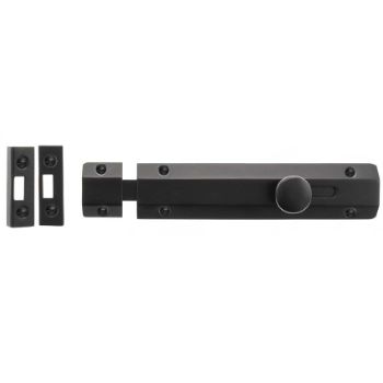 Door Bolt Flat 6" in matt black finish - ASB6MB  Picture of Door Bolt Flat 6" in matt black finish - ASB6MB