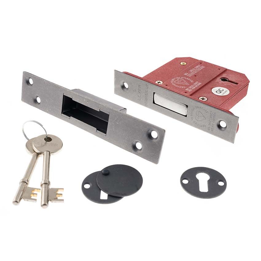 Picture of 5-Lever Key Deadlock (BS certified) - Distressed Silver