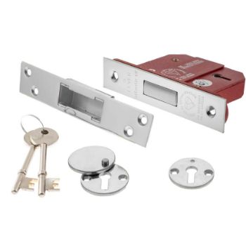 5-Lever Key Deadlock (BS certified) - Polished Chrome - ALKDEAD5LK25PC Picture of 5-Lever Key Deadlock (BS certified) - Polished Chrome - ALKDEAD5LK25PC