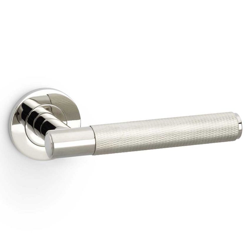 Picture of Alexander and Wilks - Spitfire Knurled Door Handle on Round Rose - AW220PNPVD