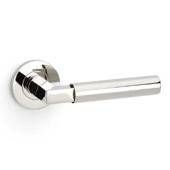 Picture of Alexander and Wilks - Hurricane Plain Door Handle on Round Rose - AW201PNPVD