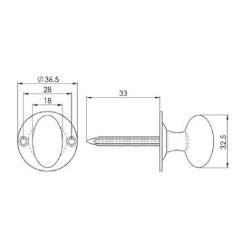 Picture of Matt Black Oval Thumb Turn - AA33MB