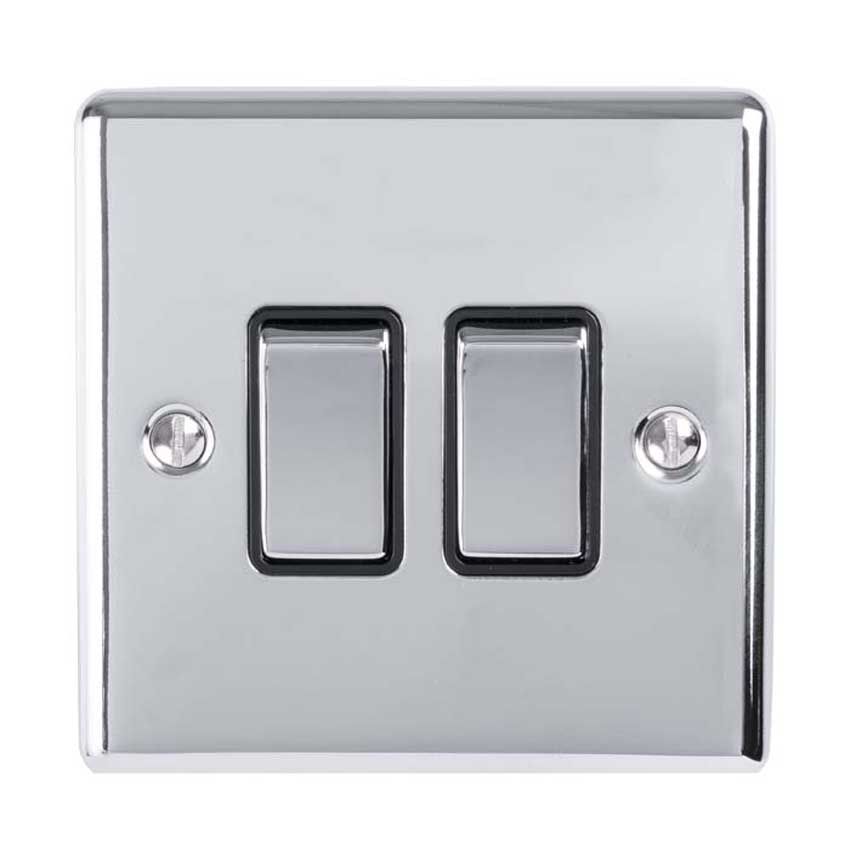 Picture of 2 Gang 10Amp 2Way Switch In Polished Chrome - EN2SWPCB