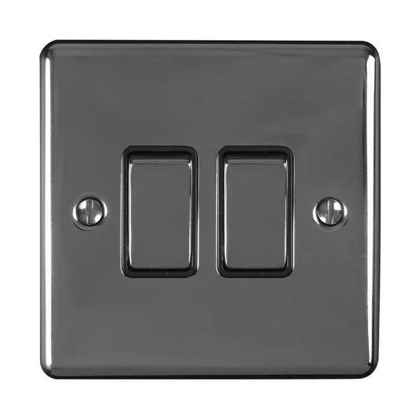 Picture of 2 Gang 10Amp 2Way Switch In Black Nickel - EN2SWBNB