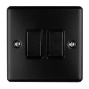 2 Gang 10Amp 2Way Switch In Matt Black - EN2SWMBB Picture of 2 Gang 10Amp 2Way Switch In Matt Black - EN2SWMBB