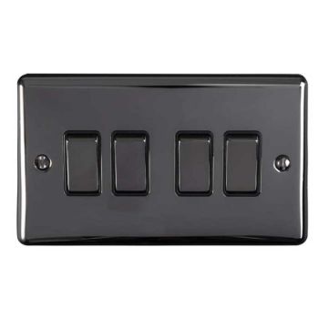 4 Gang 10Amp 2Way Switch In Black Nickel - EN4SWBNB Picture of 4 Gang 10Amp 2Way Switch In Black Nickel - EN4SWBNB