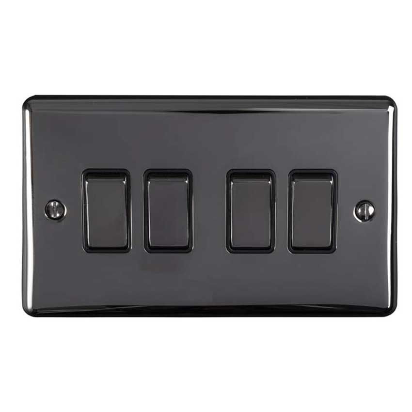 Picture of 4 Gang 10Amp 2Way Switch In Black Nickel - EN4SWBNB