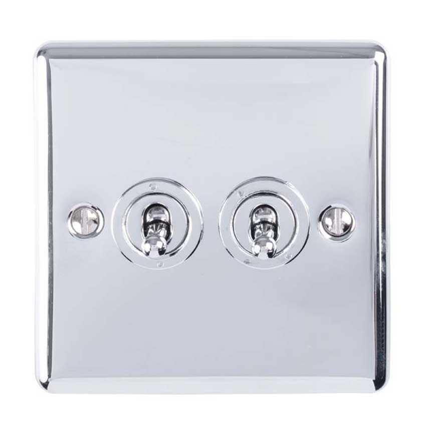Picture of 2 Gang 10Amp 2Way Toggle Switch In Polished Chrome - ENT2SWPC