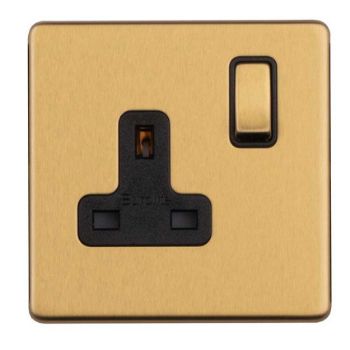 1 Gang 13Amp Dp Switched Socket Flat Concealed Fixing In Satin Brass - ECSB1SOB Picture of 1 Gang 13Amp Dp Switched Socket Flat Concealed Fixing In Satin Brass - ECSB1SOB