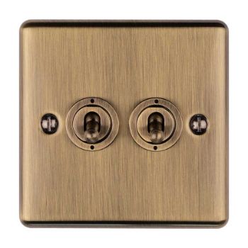 2 Gang Toggle Switch Antique Enhance Range - ENT2SWABB Picture of 2 Gang Toggle Switch Antique Enhance Range - ENT2SWABB