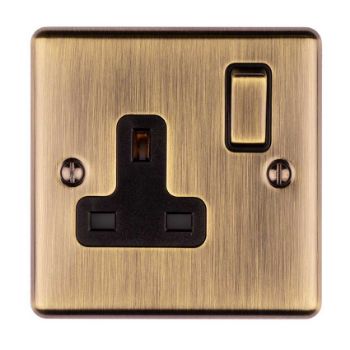 1 Gang 13Amp Dp Switched Single Socket In Antique Brass - EN1SOABB Picture of 1 Gang 13Amp Dp Switched Single Socket In Antique Brass - EN1SOABB