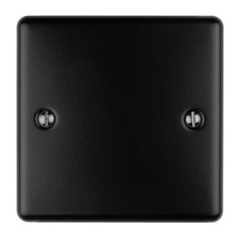 Single Blank Plate In Matt Black - EN1BMBB Picture of Single Blank Plate In Matt Black - EN1BMBB