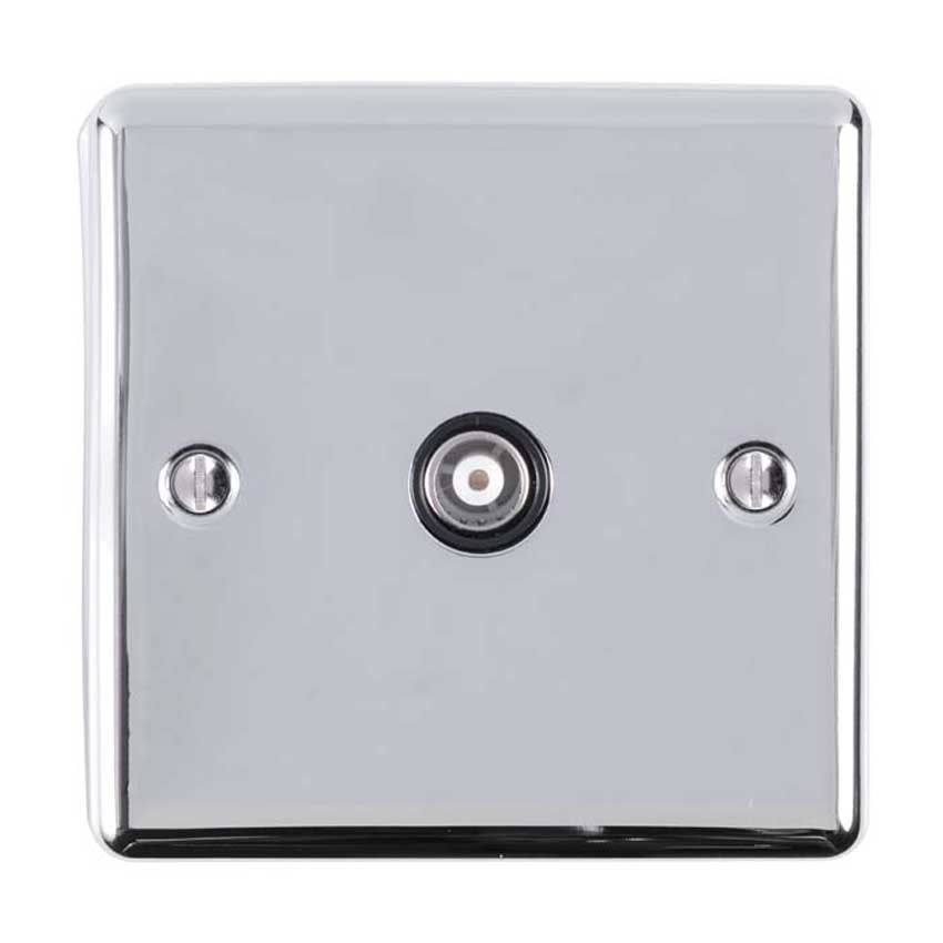 Picture of 1 Gang Tv Coaxial Socket In Polished Chrome - EN1TVPCB