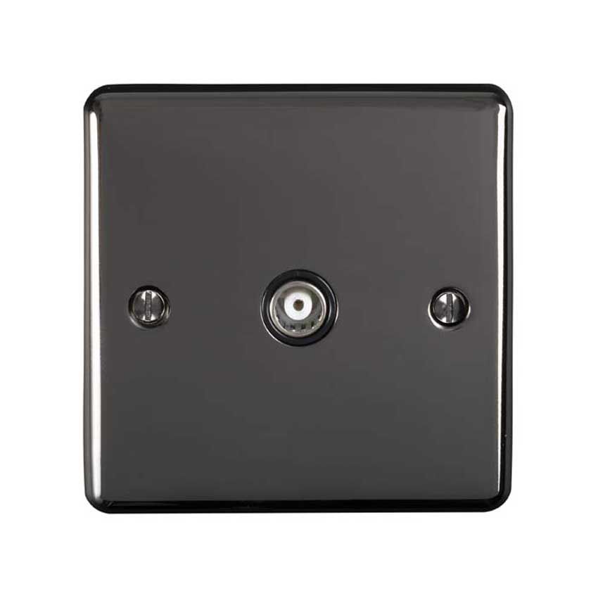 Picture of 1 Gang Tv Coaxial Socket In Black Nickel - EN1TVBNB