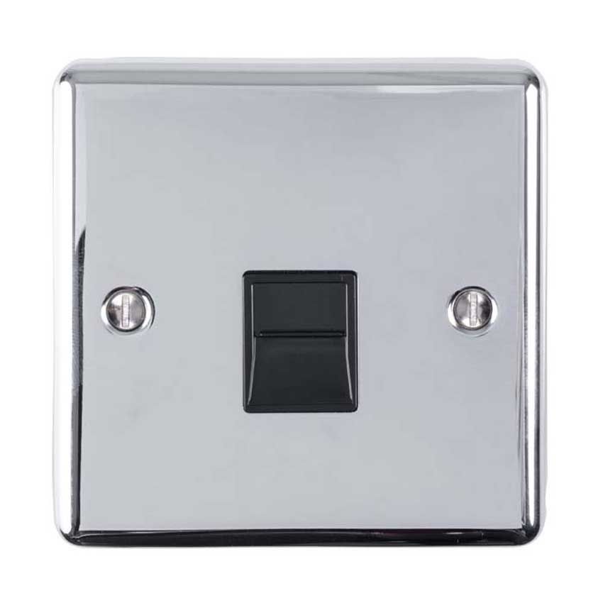 Picture of 1 Gang Slave Telephone Socket In Polished Chrome - EN1SLPCB