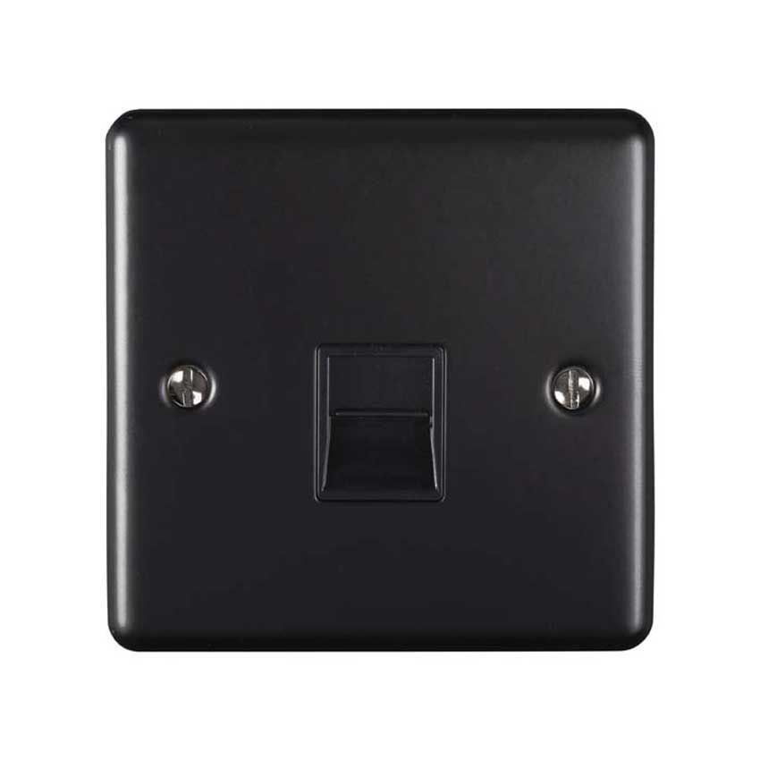 Picture of 1 Gang Slave Telephone Socket In Matt Black - EN1SLMBB