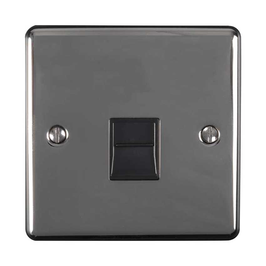 Picture of 1 Gang Slave Telephone Socket In Black Nickel - EN1SLBNB