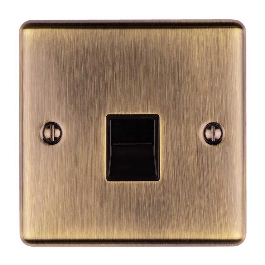 Picture of 1 Gang Slave Telephone Socket In Antique Brass - EN1SLABB