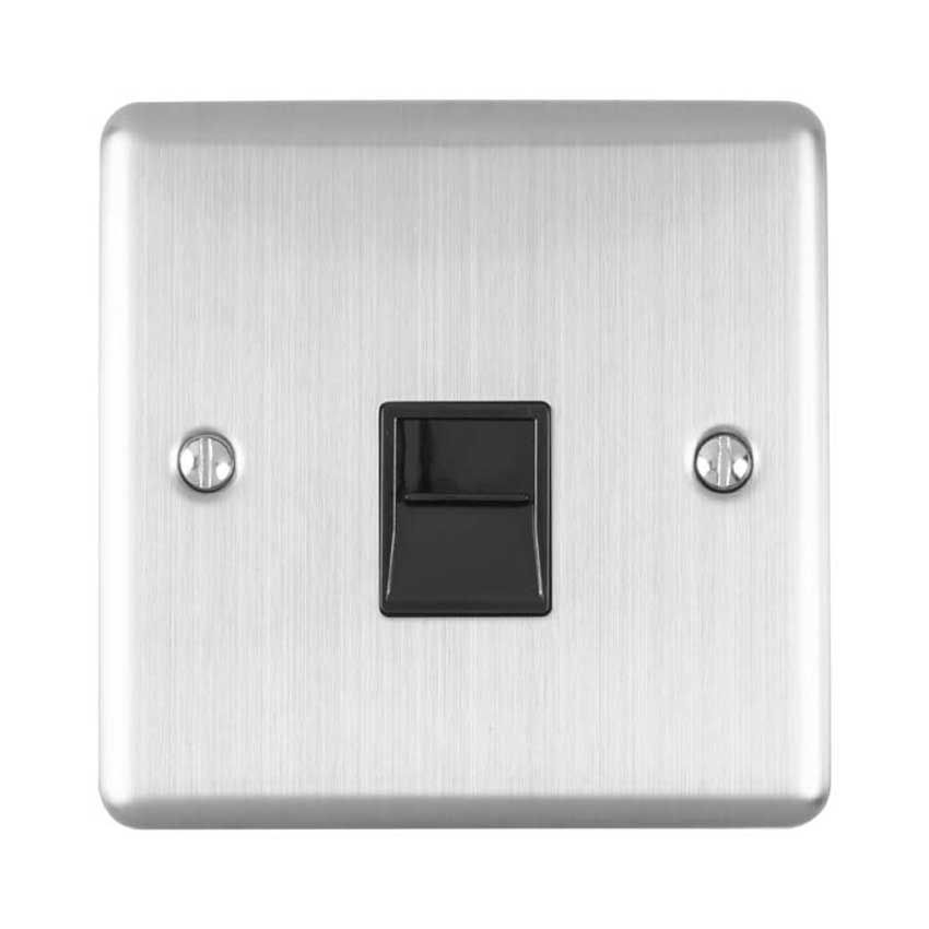 Picture of 1 Gang Master Telephone Socket In Satin Satin Stainless Steel - EN1MSSB