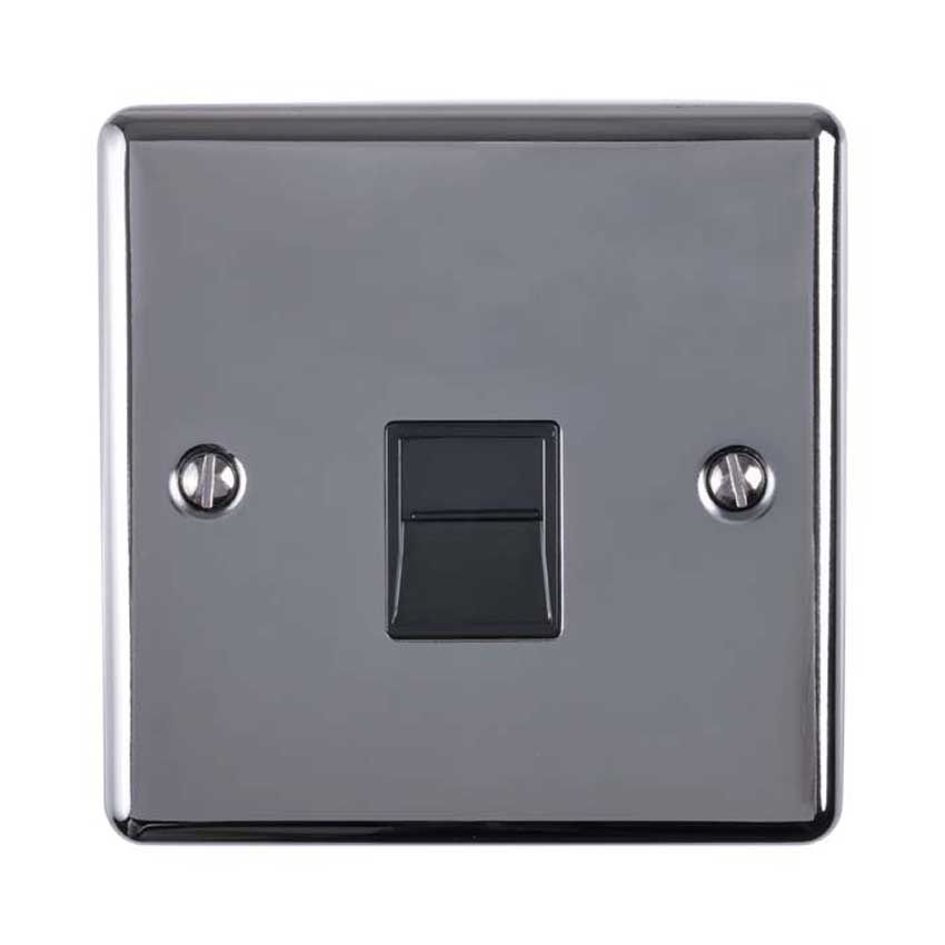 Picture of 1 Gang Master Telephone Socket In Black Nickel - EN1MBNB