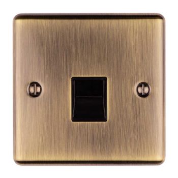 1 Gang Master Telephone Socket In Antique Brass - EN1MABB Picture of 1 Gang Master Telephone Socket In Antique Brass - EN1MABB