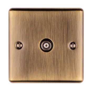 1 Gang Tv Coaxial Socket In Antique Brass - EN1TVABB Picture of 1 Gang Tv Coaxial Socket In Antique Brass - EN1TVABB