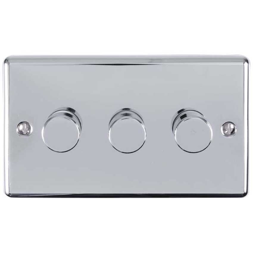 Picture of 3 Gang 400W/Led 2Way Dimmer Switch In Polished Chrome  - EN3DLEDPC