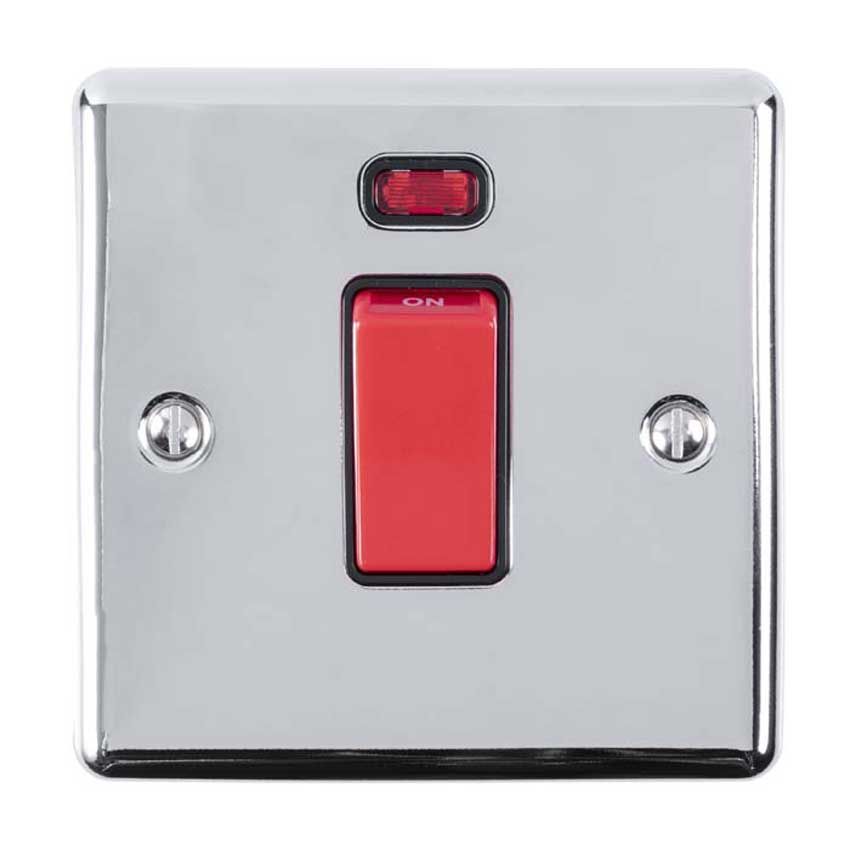 Picture of 1 Gang 45Amp Dp Cooker Switch With Neon in Polished Chrome - EN45ASWNSPCB