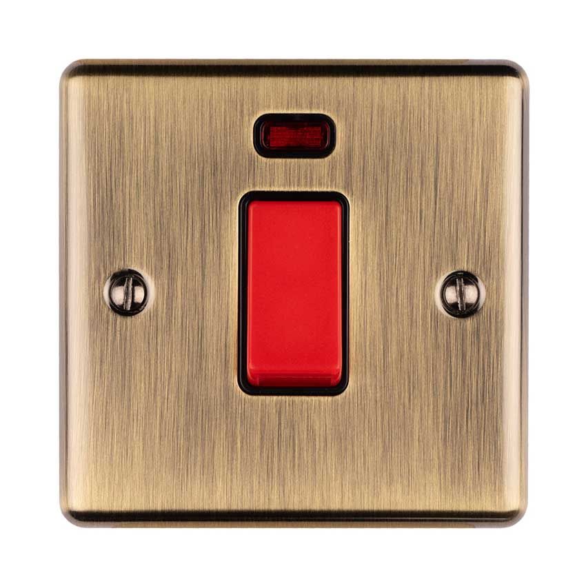 Picture of 1 Gang 45Amp Dp Cooker Switch With Neon in Antique Brass - EN45ASWNSABB