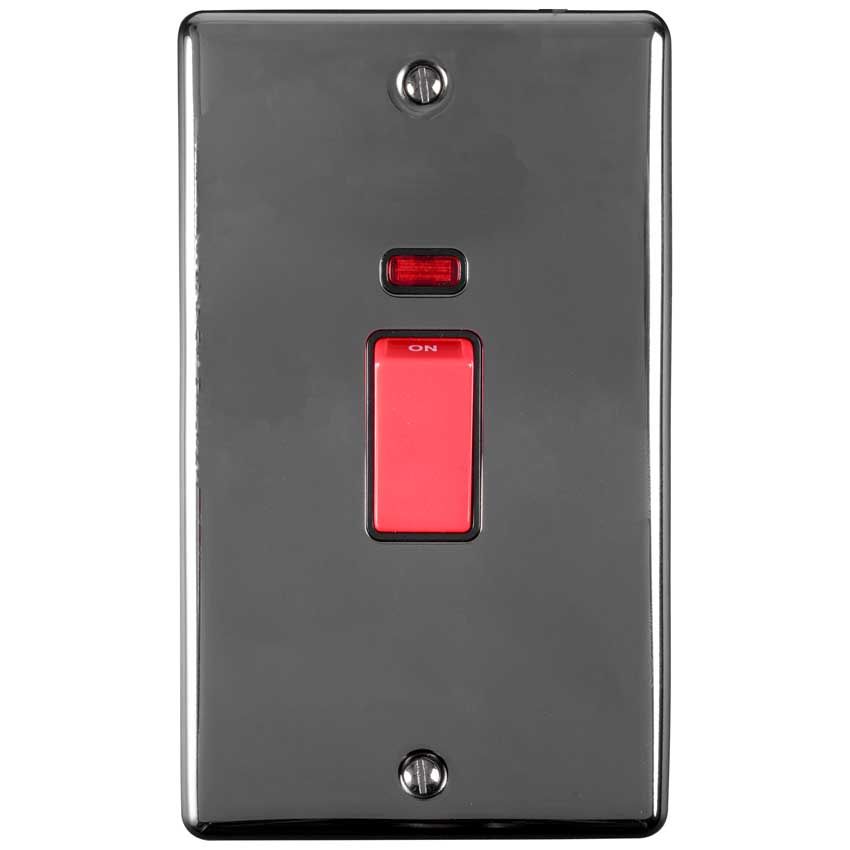 Picture of 45Amp Dp Cooker Switch With Neon (Vertical) in Black Nickel - EN45ASWNBNB