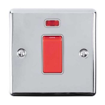 Picture of 1 Gang 45Amp Dp Cooker Switch With Neon in Polished Chrome - EN45ASWNSPCB