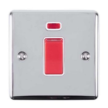 Picture of 1 Gang 45Amp Dp Cooker Switch With Neon in Polished Chrome - EN45ASWNSPCB