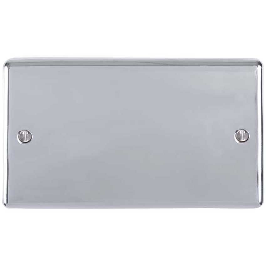 Picture of Double Blank Plate In Polished Chrome - EN2BPC