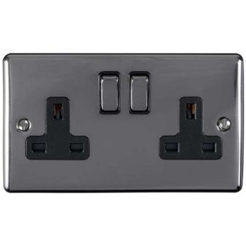2 Gang 13Amp Dp Double Switched Socket In Black Nickel - EN2SOBNB Picture of 2 Gang 13Amp Dp Double Switched Socket In Black Nickel - EN2SOBNB