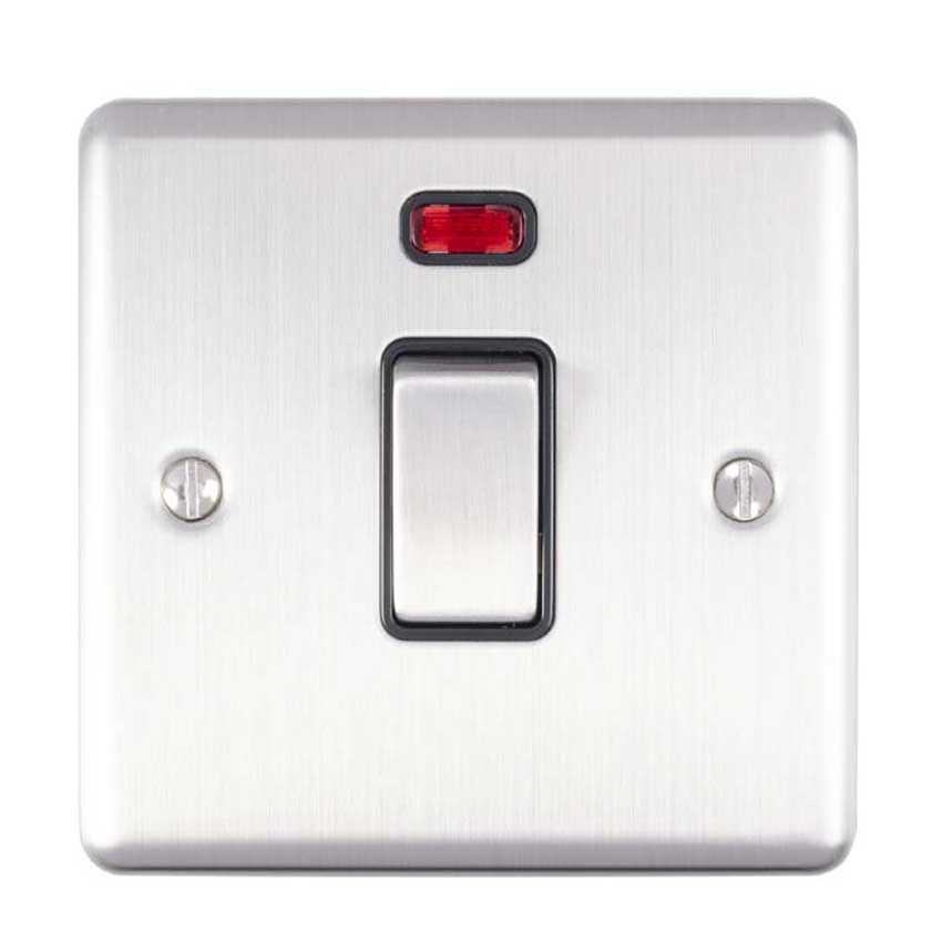Picture of 1 Gang 20Amp Dp Single Switch With Neon In Satin Stainless Steel - EN20ASWNSSB