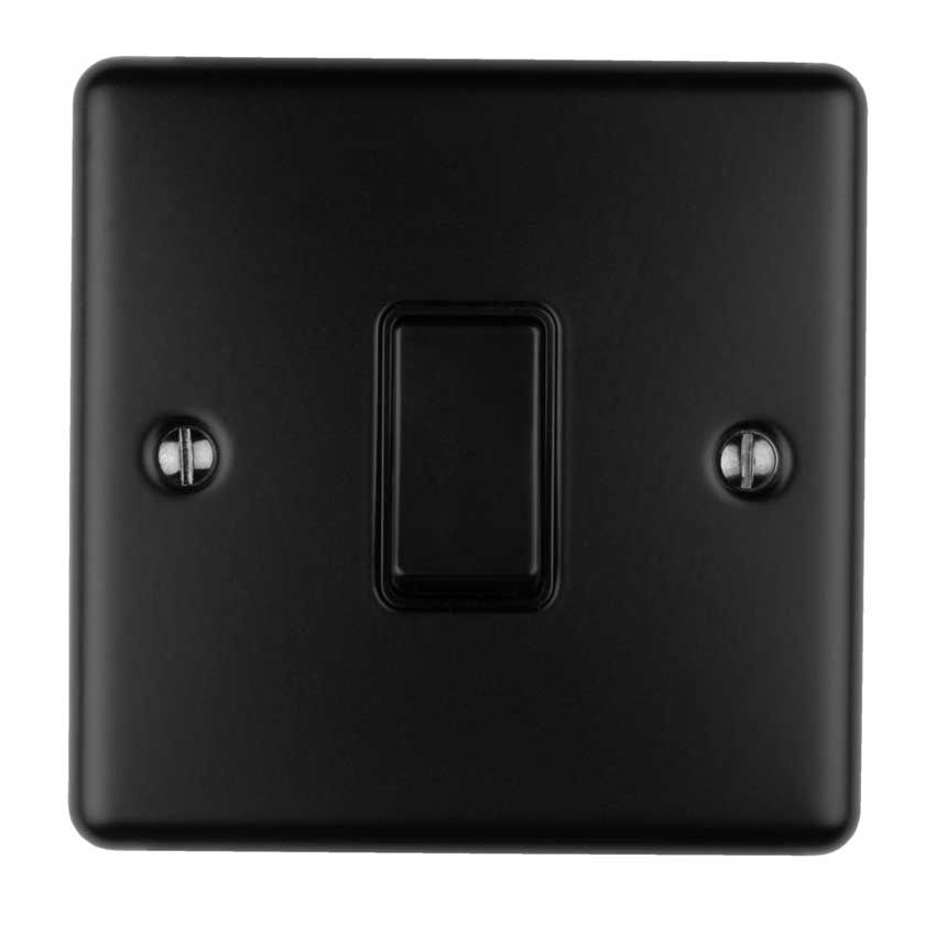 Picture of 1 Gang 20Amp Dp Switch Matt Black Enhance Range Black Trim - EN20ASWMBB