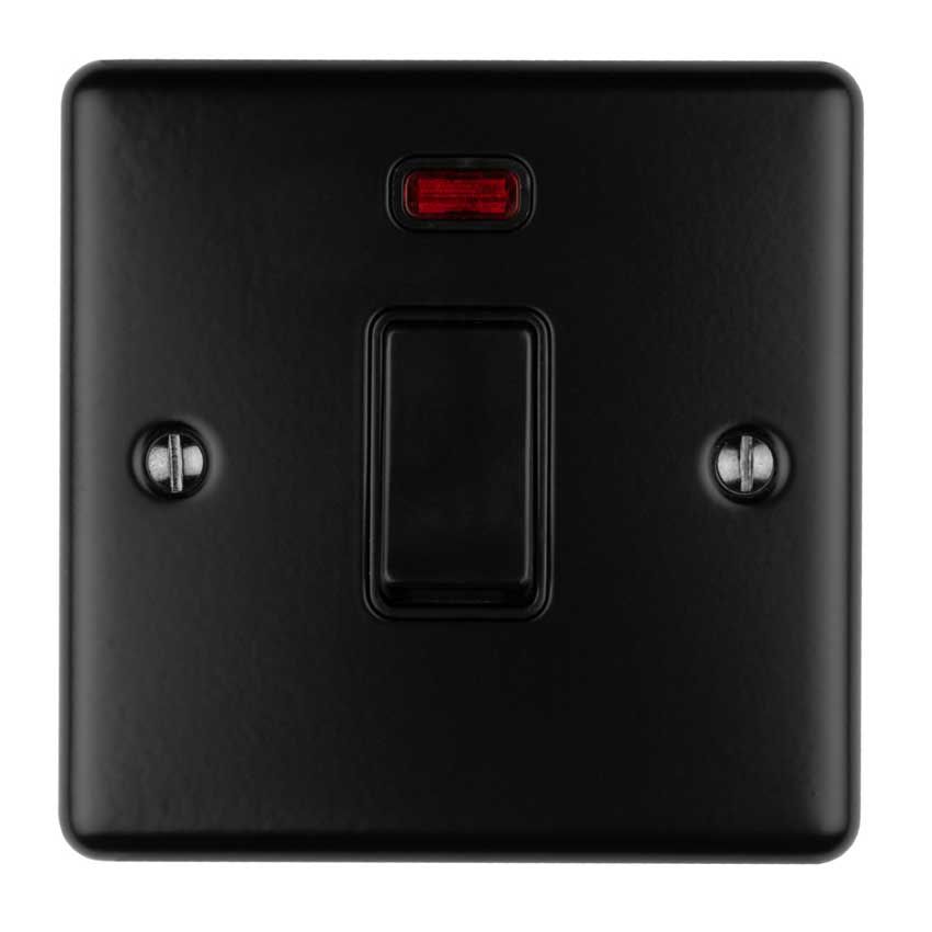 Picture of 1 Gang 20Amp Dp Switch With Neon In Matt Black - EN20ASWNMBB