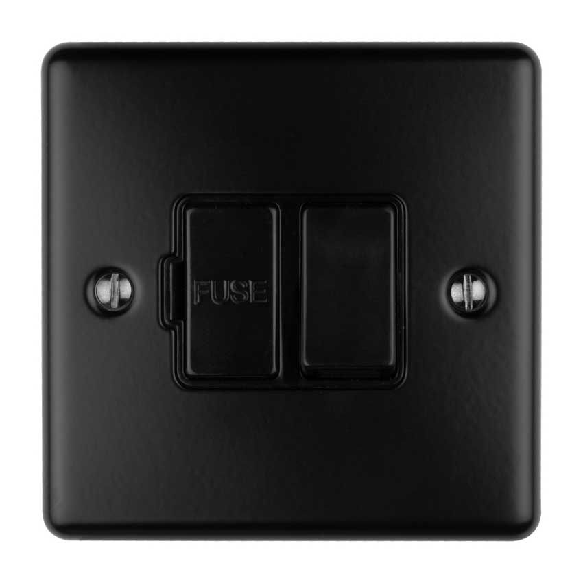 Picture of 13Amp Dp Switched Fuse Spur In Matt Black - ENSWFMBB