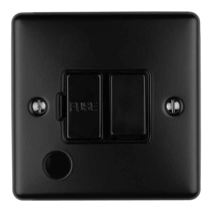 Picture of 13Amp Dp Switched Fuse Spur With Flex Outlet Matt Black Enhance Range Black Trim - ENSWFFOMBB