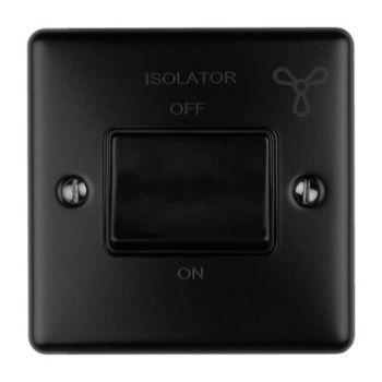 6 Amp Fan Isolator Switch In Matt Black - ENFSWMBB Picture of 6 Amp Fan Isolator Switch In Matt Black - ENFSWMBB