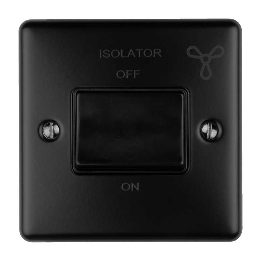 Picture of 6 Amp Fan Isolator Switch In Matt Black - ENFSWMBB