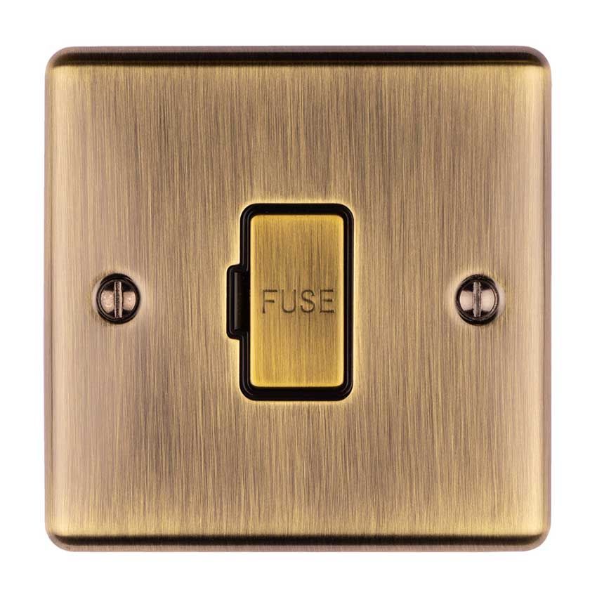 Picture of 13Amp Unswitched Fuse Spur In Antique Brass - ENUSWFABB