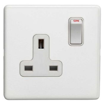 1 Gang 13Amp Dp Switched Socket Flat Concealed Fixing in White - ECW1SOW Picture of 1 Gang 13Amp Dp Switched Socket Flat Concealed Fixing in White - ECW1SOW