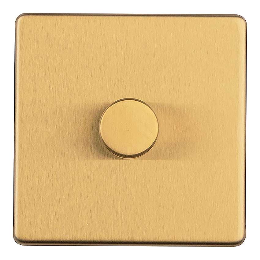 Picture of 1 Gang 400W 2Way LED Dimmer In Satin Brass - ECSB1DLED