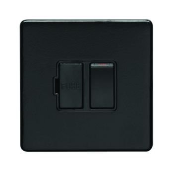 13Amp Switched Fuse Spur In Matt Black - ECMBSWFB Picture of 13Amp Switched Fuse Spur In Matt Black - ECMBSWFB